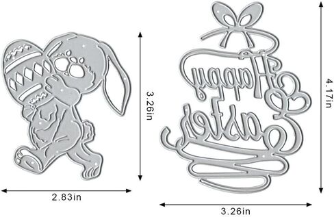 Easter Happy Easter Words Die Cuts for Card Making,Cross Cutting Dies Rabbit in Flower Embossing Template for Scrapbooking DIY Cards Album Crafts Supplies Decorations in Kuwait