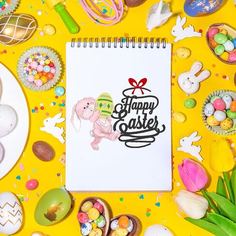 Easter Happy Easter Words Die Cuts for Card Making,Cross Cutting Dies Rabbit in Flower Embossing Template for Scrapbooking DIY Cards Album Crafts Supplies Decorations in Kuwait