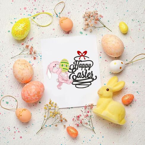 Easter Happy Easter Words Die Cuts for Card Making,Cross Cutting Dies Rabbit in Flower Embossing Template for Scrapbooking DIY Cards Album Crafts Supplies Decorations in Kuwait