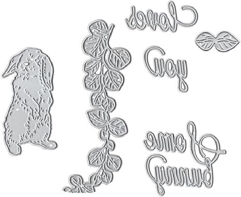 Easter Happy Easter Words Die Cuts for Card Making,Cross Cutting Dies Rabbit in Flower Embossing Template for Scrapbooking DIY Cards Album Crafts Supplies Decorations in Kuwait