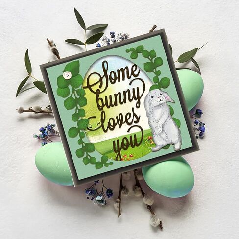 Easter Happy Easter Words Die Cuts for Card Making,Cross Cutting Dies Rabbit in Flower Embossing Template for Scrapbooking DIY Cards Album Crafts Supplies Decorations in Kuwait