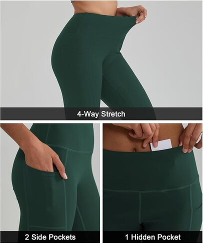 ALONG FIT High Waisted Leggings for Women with 3 Pockets, Tummy Control Yoga Pants for Workout Yoga Casual in Kuwait