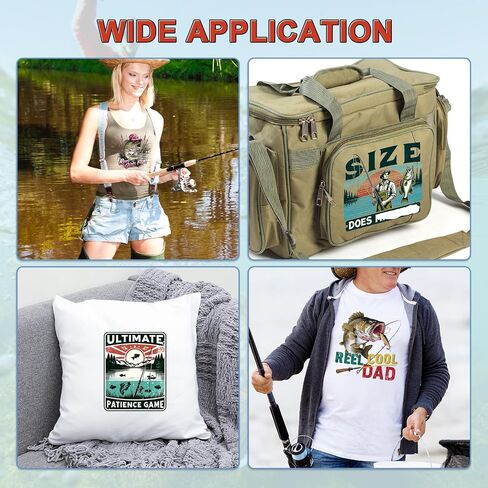 DTF Transfers Ready to Press - 30Pcs Fisihing Iron on Transfers for Tshirts, Gone Fishing Lovers Heat Transfer Vinyl, Iron on Decals Patches Stickers for Clothes Hoodies Pillow Hat DIY Crafts in Kuwait