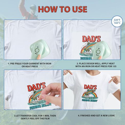 DTF Transfers Ready to Press - 30Pcs Fisihing Iron on Transfers for Tshirts, Gone Fishing Lovers Heat Transfer Vinyl, Iron on Decals Patches Stickers for Clothes Hoodies Pillow Hat DIY Crafts in Kuwait