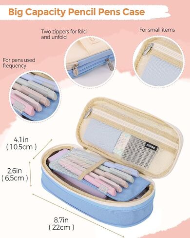 SKYDUE Cute School Supplies 44 PCS, Aesthetic Pencil Case with 12 Pastel Highlighters, 5 Black Gel Pens, 6 Color Gel Pens & Mechanical Pencils, College Essentials Students Stationary Set Pink in Saudi Arabia