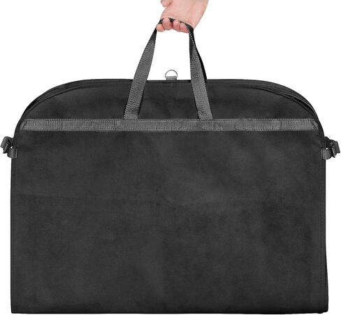 حقيبة ملابس Univivi سوداء لأزياء الرقص مقاس 40 بوصة لمسابقات الرقص، 3 جيوب متوسطة شفافة بسحاب وجيبين خلفيين بسحاب، مع 1 × قلادة، 3 × شارة in Kuwait