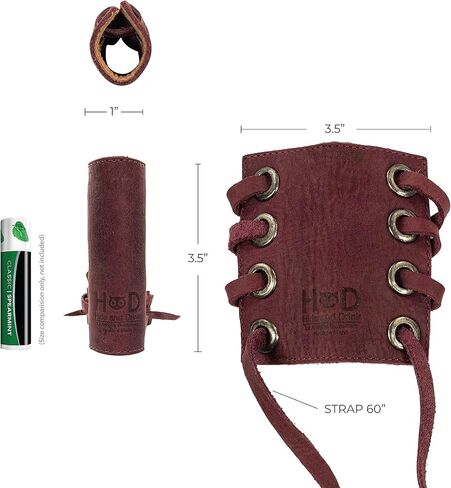 Hide & Drink, Set of 2 Hair Ties for Women, Ponytail/Braid Holder, Wraps, Deadlock Accessories for Ladies, Full Grain Leather, Handmade, Bourbon Brown in Kuwait