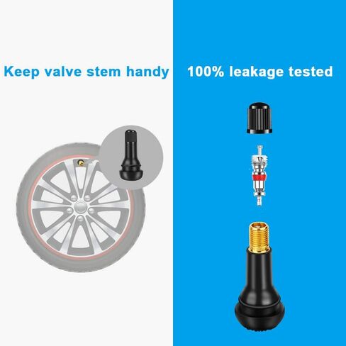 Riseuvo 5pcs TR414 Tire Valve Stem Rubber Snap-in Valves, Tubeless Valve Stems Suit for 0.453 inch Rim Holes on Standard Vehicle Tires in Kuwait