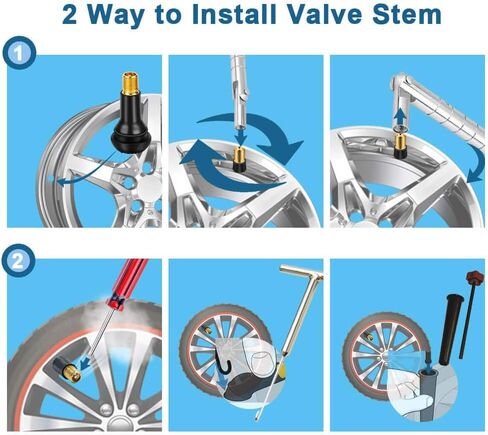 Riseuvo 5pcs TR414 Tire Valve Stem Rubber Snap-in Valves, Tubeless Valve Stems Suit for 0.453 inch Rim Holes on Standard Vehicle Tires in Kuwait