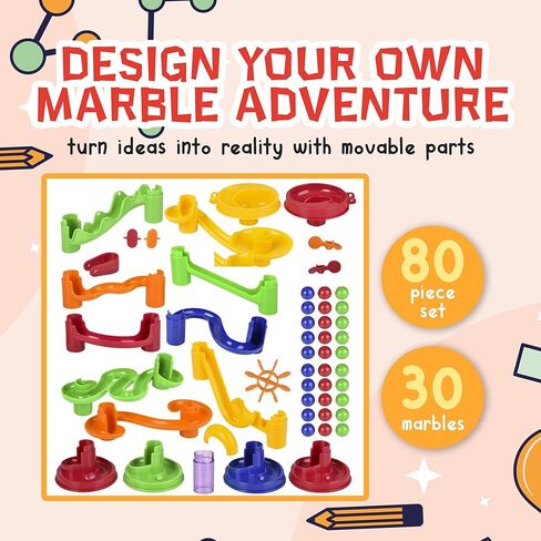 29 Pieces Marble Run Building Toys for Kids - STEM Science Kit Toys for Boys and Girls, Great Educational Toys for 3+ Year Old, Ideal as Birthday Gifts, Surprise Gift (29-Piece) in Saudi Arabia