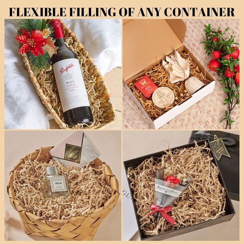 CANFOD Crinkle Cut Paper Gift Wrap Filler – Shredded Paper for Gift Boxes, Baskets & Party Decor – Perfect for Christmas, Weddings, Birthdays, Easter & Anniversaries (Kraft, 2 LB/32 oz (900g)) in Saudi Arabia