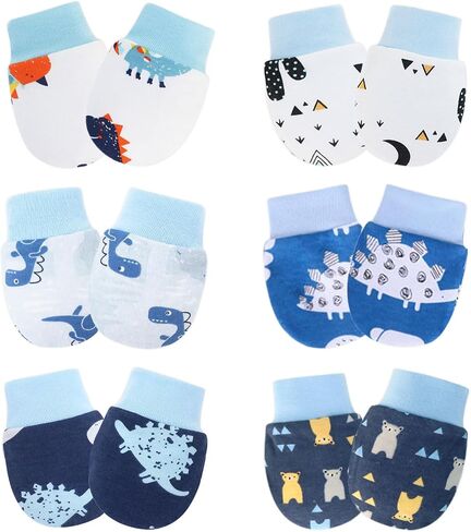 Baby Mittens No Scratch Mittens Infant Soft Gloves Mittens for 0-6 Months Boys Girls in Kuwait