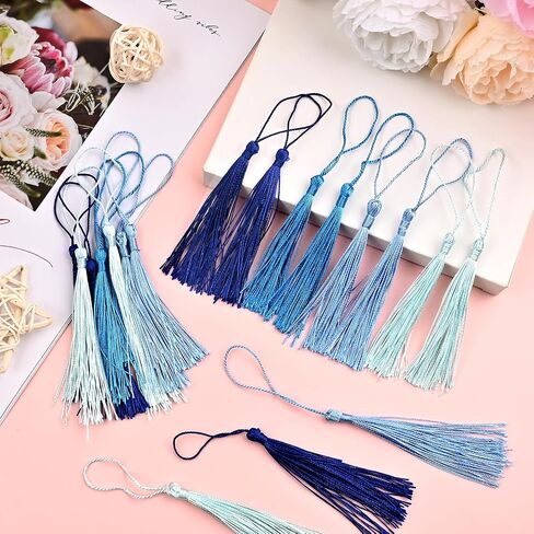 NACHLYNN 120 Pcs Bookmark Tassels Bulk 13cm/5 Inch Silky Handmade Soft Craft Mini Tassels for Jewelry Keychain Making with Loops for Dress Decoration DIY Craft Accessory (20 Colors) in Saudi Arabia