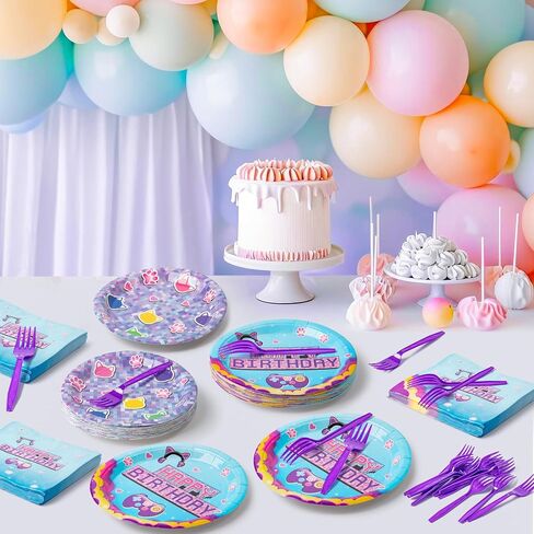 GaofanWai Ocean Pineapple Birthday Tableware - 96PCS Pineapple Party Paper Plate Set for Kids Summer Hawaii Ocean Plates Disposable Dinnerware Paper Napkins Forks for Baby Shower Party Supplies in Saudi Arabia