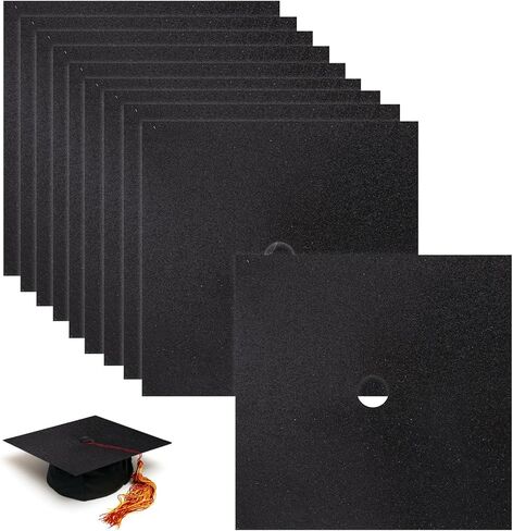 10pcs Grad Cap Glitter Paper, 3000GSM Thick 9.06x9.06in Decorating Construction Papers for Grad Caps Decorations Crafts and DIY Scrapbook Supplies(White) in Saudi Arabia