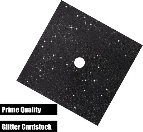10pcs Grad Cap Glitter Paper, 3000GSM Thick 9.06x9.06in Decorating Construction Papers for Grad Caps Decorations Crafts and DIY Scrapbook Supplies(White) in Saudi Arabia
