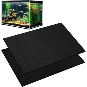 2 Packs 23.6 x 15 Inch Aquarium Fish Tank Leveling Pad, 6mm Thick Foam Fish Tank Mat Non-Slip Neoprene Foam Shockproof Easy Cut for Water Stable Floor Protection Black