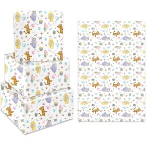 ورقة التغليف Munimji Winnie - 5 Pack (29.5 × 19.7 بوصة) ، غلاف هدايا كلاسيكي لأعياد الميلاد ، زخارف الحفلات ، اللوازم ، والحرف اليدوية DIY