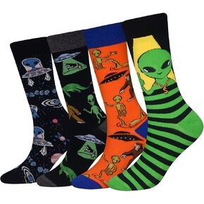 Wish Island Men's 4/5 Packs Fun Crazy Animal Cotton Casual Crew Socks in Saudi Arabia