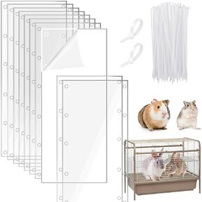 14 "× 6" بطانة قفص الحيوانات الأليفة ، 10pcs بطانات حارس قفص PET واضحة ، حارس مبعثر للتصنيع ، ورقة صافية مرنة البول الأرنب ، بطانة غينيا دجاجة حارس البول (10pcs 14 "× 6")
