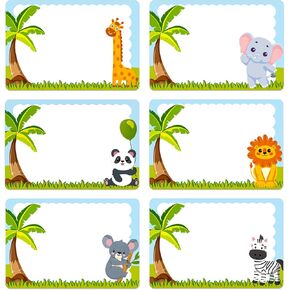 علامات اسم الغابة - Safari VBS اسم العلامة الملصق - لوحات حيوانات للحيوانات لمكاتب طلاب الأطفال - ديكور فصول رياض الأطفال