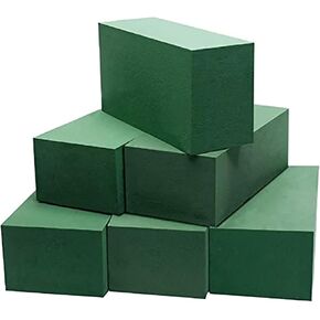 6 PCS FOAM FOAM ، طقم الرغوة الرطبة الرطبة والجافة ، مجموعة ترتيب الزهور للزهور الطازجة أو الحريرية (الأخضر ، 6 "L x 3" W × 2.5 "H)