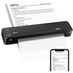 POLONO Portable Printer, MT800 2.0 Thermal Printer, Support 8.5" X 11" US Letter, Compatible with Android and iOS, Mobile Thermal Transfer Printer for Travel, Mobile Office and Home, Count