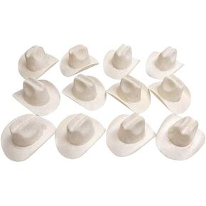 12 Mini Cowboy Cowgirl Rodeo Western Hats ، 3.5 بوصة الحجم
