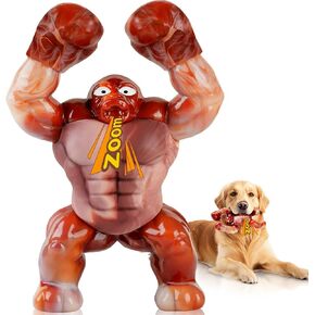 ألعاب Furdog Tough Dog للمضغات العدوانية - ألعاب مضغ غير قابلة للتدمير للكلاب المتوسطة والكبيرة ، ألعاب صاخبة لإبقائها مشغولة ، تقلل من القلق ، نكهة لحم الخنزير المقدد
