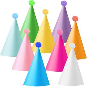 36 PCS MINI Party Cone Hats متنوع قبعة ورقة عيد ميلاد ملونة مع Pom Poms ، أغطية رأس الاحتفال للأطفال ، البالغين ، استحمام الطفل ، رأس السنة ، عيد الميلاد ، الذكرى السنوية ، أحداث العطلات