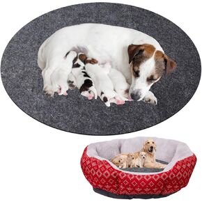 Klmnop Whelping Pads for Round Whelping Box, Washable & Absorbent Non Slip Pee Pad for Dog Puppy, Reusable Whelping Box Liner Mat Puppy Training Supplies(48 Inch)