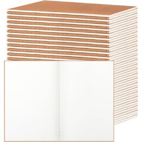 24 Pack A5 Ruled Lined Kraft Notebooks Bulk, Journaling Notebooks, Soft Cover Composition Notebook, 8.3x5.5 Inches 60 Pages Travel Journal Notebooks Set for Work, School, Student, Kids, Writing