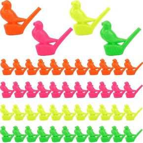48 PCS بلاستيك الطيور صافرة الطيور مياه الصافرة غائبة الجدة WARBLERS صافرة للأطفال البالغين ألعاب الحفلات المائية تفضل لعبة الموسيقى الموسيقية ، 4 ألوان