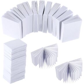 50 Pcs Miniatures Blank Books,1:12 Scale Mini Books Mini Blank Books Miniature Books Mini Books for Crafts Dollhouse Decoration Accessories Pretend Play Supplies