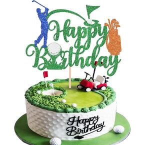 32 PCS Golf Cupcake Toppers Tople Trophy Lawn Golf Shoes Bag Carts Cupcake Bicks for Golf Sports Player them