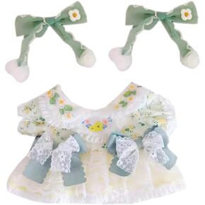 Niannyyhouse 8in Doll Dress Up Headdress Dresses Flower Skirt Outfit 20cm Plushie Doll Cloths (A-1)