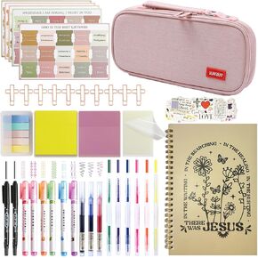 Kounding Journaling Kit ، مجموعة دراسة الكتاب المقدس للنساء مع لوازم اليومية للكتاب المقدس ، مجموعة التعليقات التوضيحية ، مكافأة الكتاب المقدس ، دفتر الكتاب المقدس - الهدايا المسيحية للنساء 271 قطعة ؛