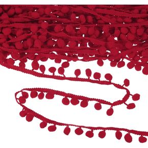 Pom Pom Ball Fringe Trim, 10 Yards 11mm Ball Fringe Trim Ribbon Sewing Accessory for Home Decoration/DIY Crafts/Curtain/Pillow [Orange]