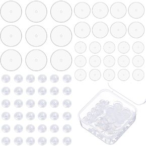 200 PCS Disc Encpring Discist Piercing Disc for Piercing Pads ، قرط وسادات السيليكون 3/5/7/9 ملم وسادة وسادة وسادة واضحة لتثبيت دعامات القرط للأقراط الثقيلة