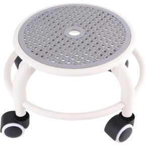 كرسي Tissting Rolling Rolling Low Swivel Corm 7 × 11 بوصة من البلاستيك مع عجلات ، مقعد عالمي للمنزل ، المكتب ، المدرسة (رمادي)