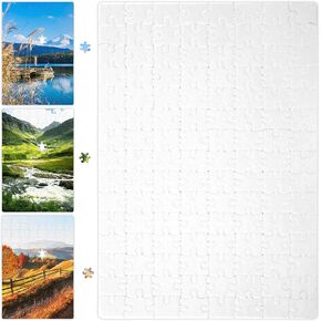 15 Sets Blank Sublimation Jigsaw Puzzles 120 Pieces DIY Heat Press Thermal Transfer Sublimation PuzzlesCraft A4 Blank Puzzle Thermal Transfer Supplies