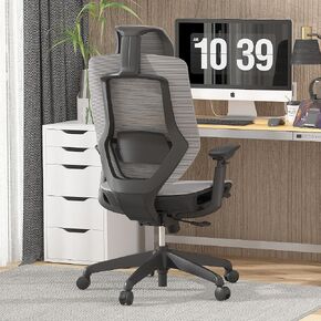 FLEXISPOT Upgraded OC6 Big and Tall Office Chair Heavy Duty,4D Armrest Mesh Ergonomic Home Office Chair with High Back,Lumbar Support,Tilt Function,and 360°Swivel Wheels(Black)