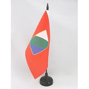 Abruzzo Table Flag 5'' x 8'' - Italy - Italian Region Desk Flag 21 x 14 cm - Black plastic stick and base - AZ FLAG