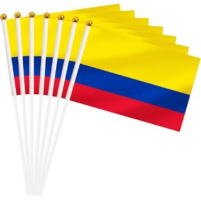 50 Pack Colombia Mini Stick Flag ، Colombian Hand Hand Lame Miniature Flag ، علم البلد الوطني لزخارف الحفلات ، الديكور في الهواء الطلق ، احتفال أحداث المهرجانات ، كأس العالم ، الأحداث الرياضية ، المهرجان الدولي (كولومبيا)