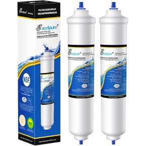 EXCELPURE GXRTDR Inline Water Filter Replacement for GE GXRTPR, GXRTDQ, 4378411RB, Samsung HAFEX/EXP, DA29-10105J, Whirlpool WHKF-IMTO, IC-100A, For Refrigerator, IceMaker, RVs, Marines, 2PACK