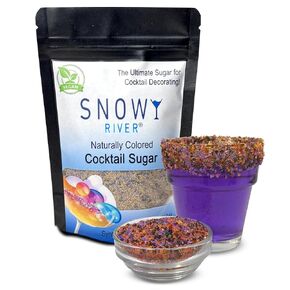 سكر كوكتيل أسود من Snowy River - حافة كوكتيل لؤلؤة سوداء ملونة بشكل طبيعي ومعتمدة من الشريعة اليهودية (4 أونصة، كريستال كبير)