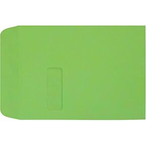 LUXPaper 9 x 12 Open End Window Envelopes | Peel & Press | Limelight Green | 80lb. Text | 500 Qty