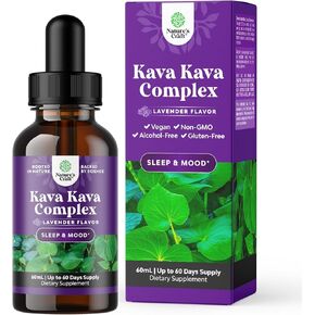 Potent Liquid Kava Kava Drops - Calming High Concentration Kava Extract with Chamomile and Lavender - Tasty Adaptogen Drops Mood Support Supplement with Kava Root - Vegan Non GMO and Alcohol Free