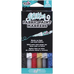 Tulip Fashion Markers 38471 Mrkt Multi Opaque 6Pk Glitter