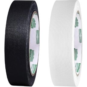 1 inch Black and 1 inch White Premium Bookbinding Repair Cloth Tape Bundle